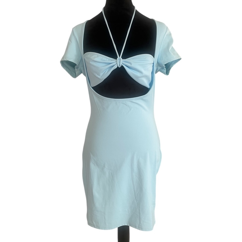 Hot in there mini dress,cut out,halter, Open Front Bodycon Mini Dress, Large,New - Picture 6 of 6